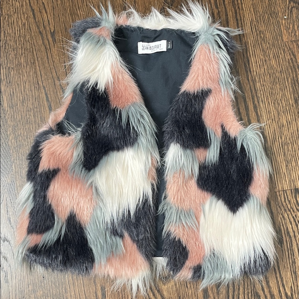 Maison Jean Bourget Girls Multicolor Faux Fur Vest